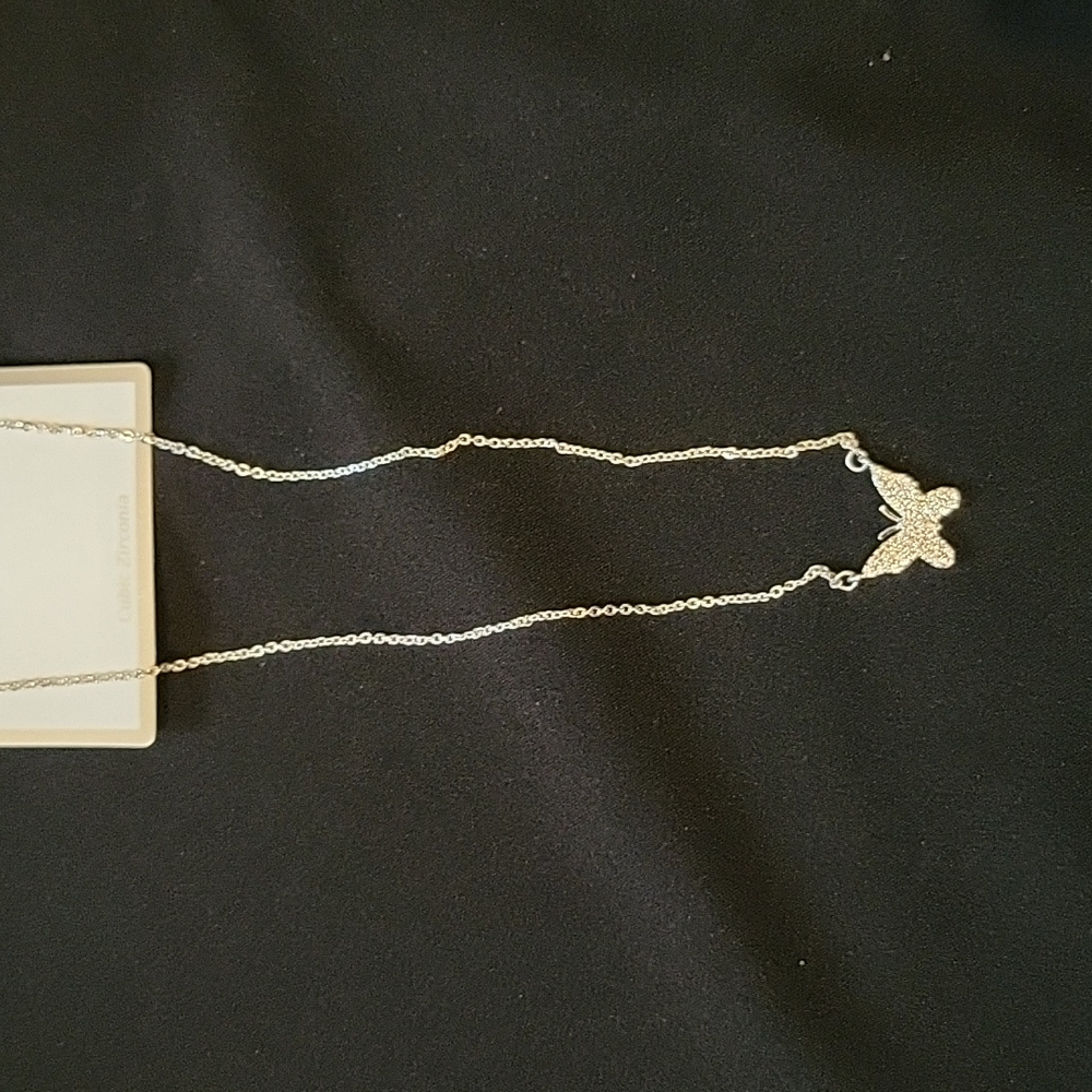 Cz butterfly necklace